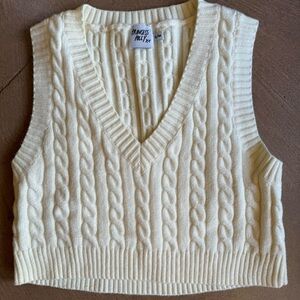 princess polly cropped white sweater vest